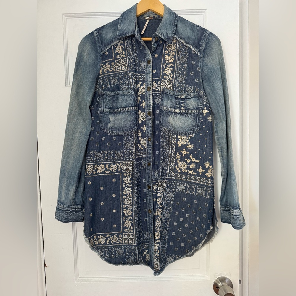 Free People Denim Shirt, size XS